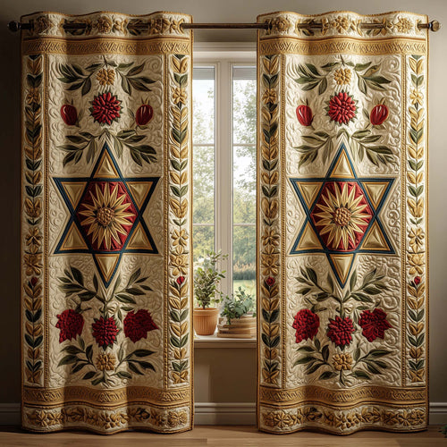 Floral Star Quilted Curtains GFTOQM2390