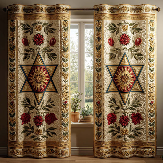 Floral Star Quilted Curtains GFTOQM2390