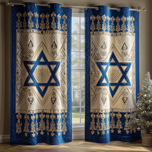 Royal Menorah Quilted Curtains GFTOQM2395