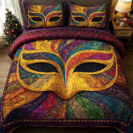 Golden Masque 3-Piece Quilted Bedding Set GFTOQM2403