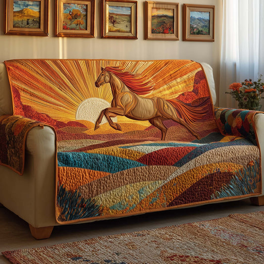 Sunrise Gallop Quilted Sofa Cover GFTOQM2434