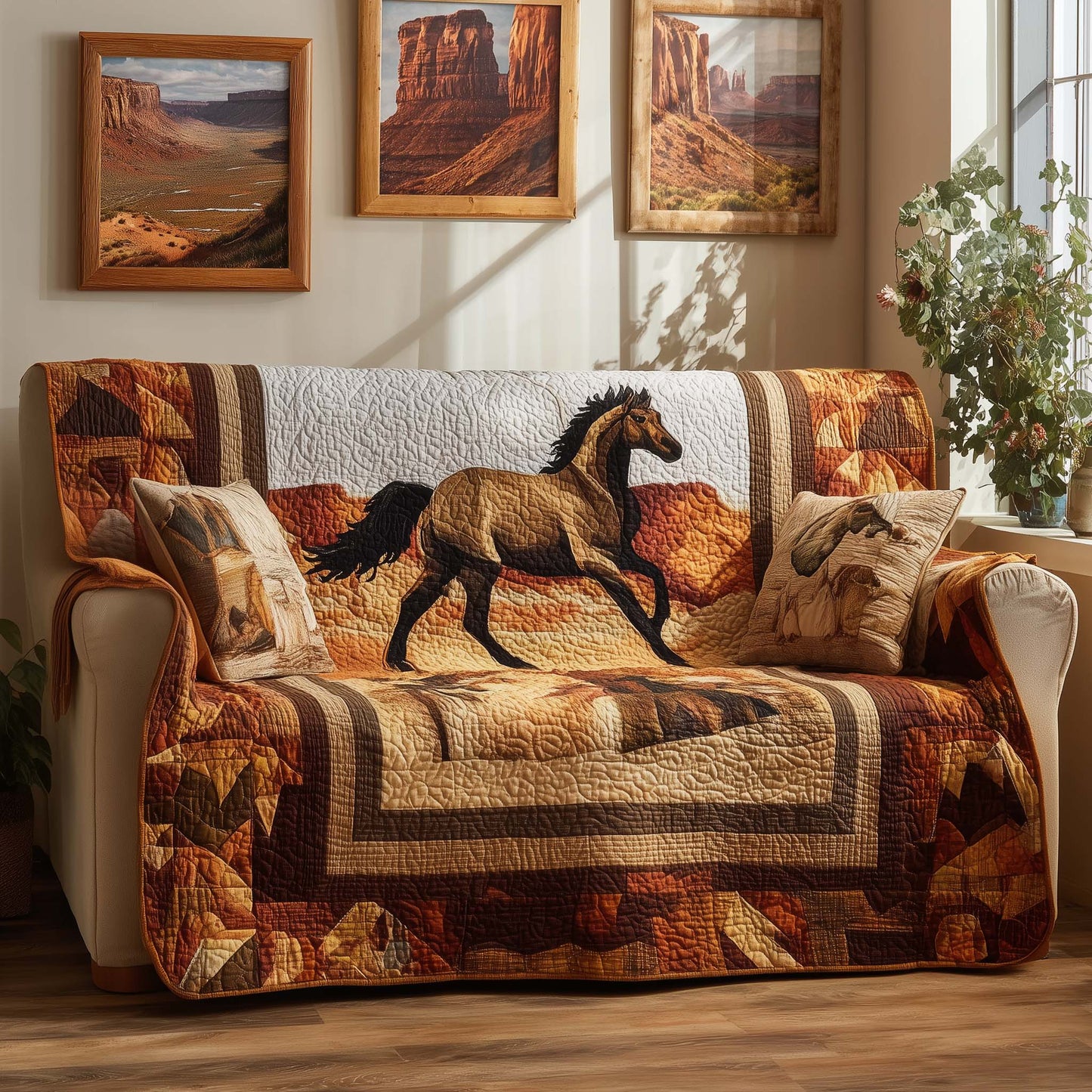 Desert Steed Quilted Sofa Cover GFTOQM2438