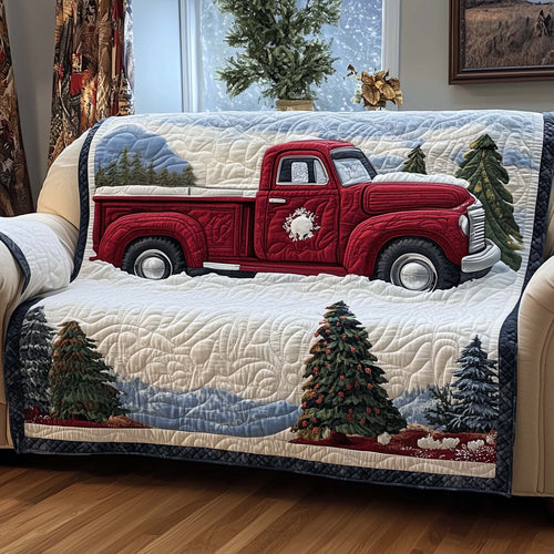 Christmas Truck Quilted Sofa Cover GFTOQM243