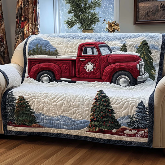 Christmas Truck Quilted Sofa Cover GFTOQM243