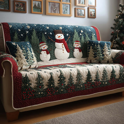 Snowman Quilted Sofa Cover GFTOQM244