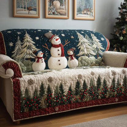 Snowman Quilted Sofa Cover GFTOQM246