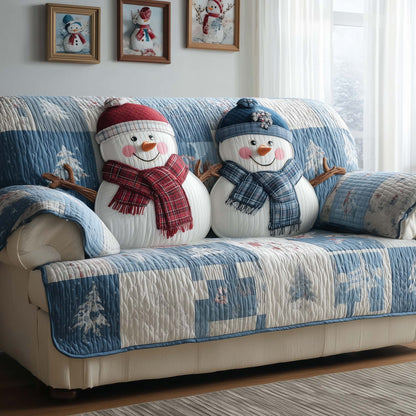 Snowman Quilted Sofa Cover GFTOQM247