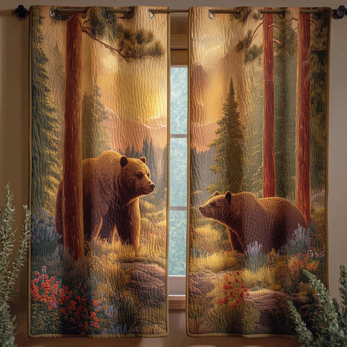 Forest Bear Quilted Curtains GFTOQM2492