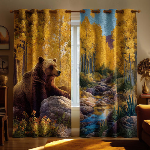 Autumn Bear Quilted Curtains GFTOQM2495