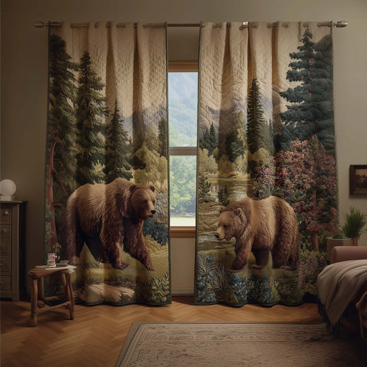 Woodland Bears Quilted Curtains GFTOQM2497