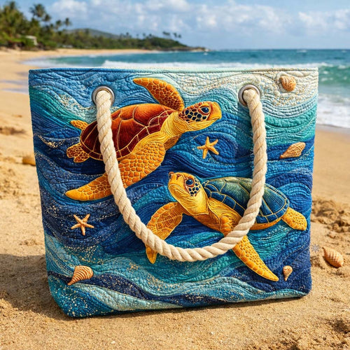Twin Turtles Quilted Beach Bag GFTOQM2498