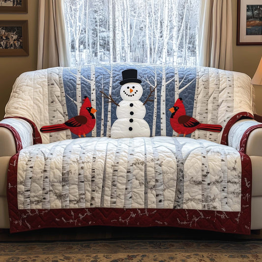Snowman Quilted Sofa Cover GFTOQM249