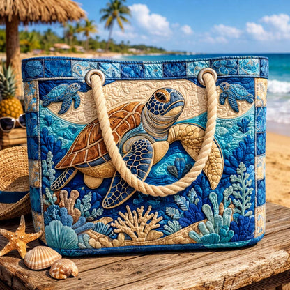 Coral Turtle Quilted Beach Bag GFTOQM2500