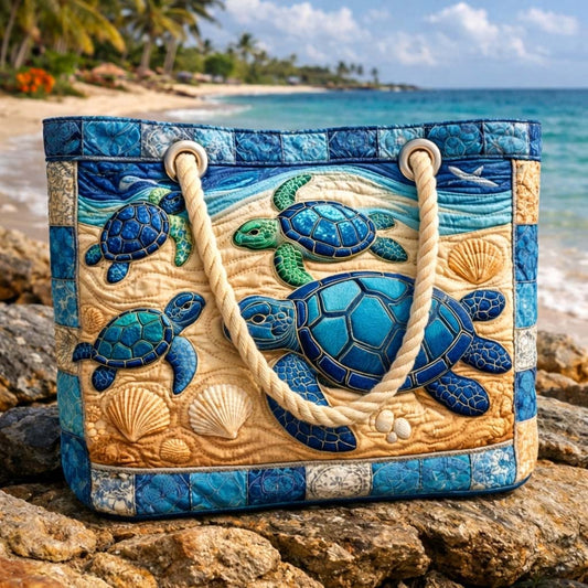 Sandy Turtles Quilted Beach Bag GFTOQM2501