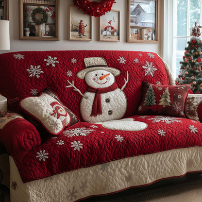 Snowman Quilted Sofa Cover GFTOQM252