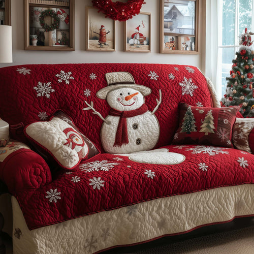 Snowman Quilted Sofa Cover GFTOQM252