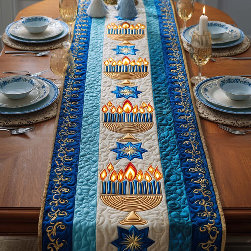 Ceremonial Menorah Quilted Table Runner GFTOQM2530