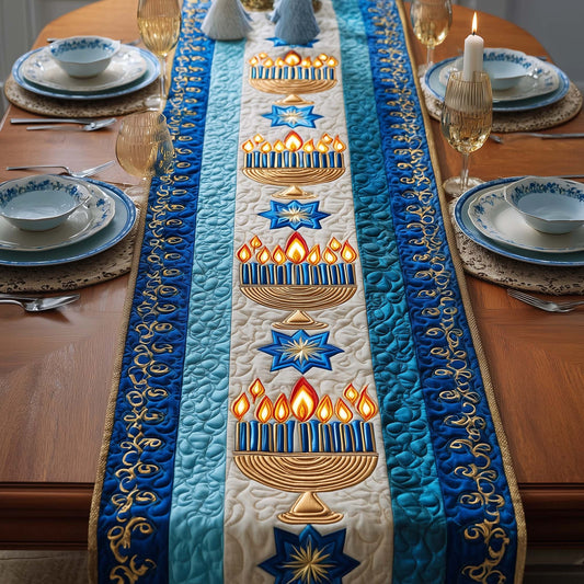 Ceremonial Menorah Quilted Table Runner GFTOQM2530