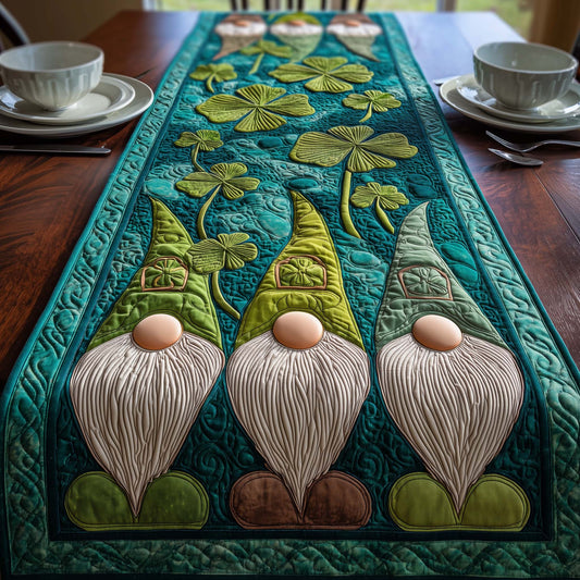Trio Gnomes Quilted Table Runner GFTOQM2536