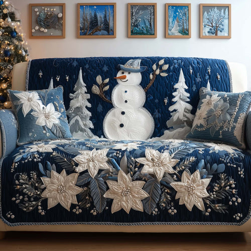 Snowman Quilted Sofa Cover GFTOQM253