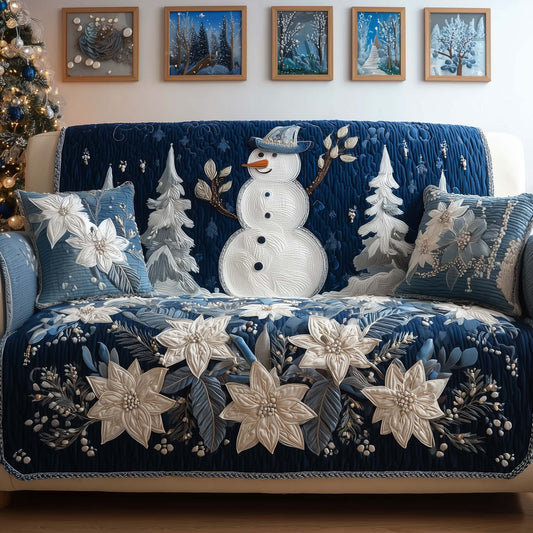 Snowman Quilted Sofa Cover GFTOQM253