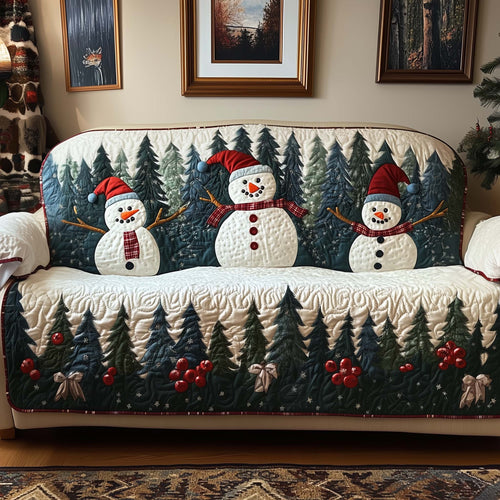 Snowman Quilted Sofa Cover GFTOQM254