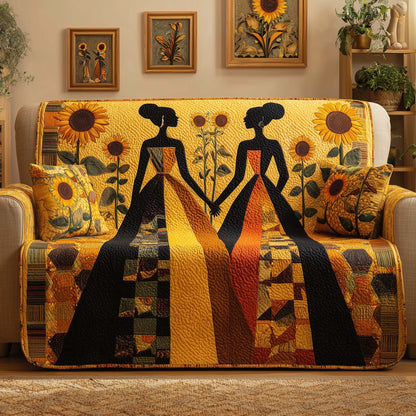 Sunflower Bond Quilted Sofa Cover GFTOQM2557