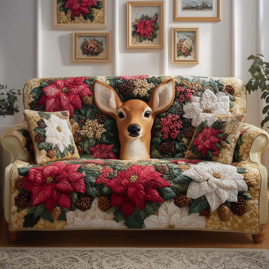 Woodland Deer Quilted Sofa Cover GFTOQM255
