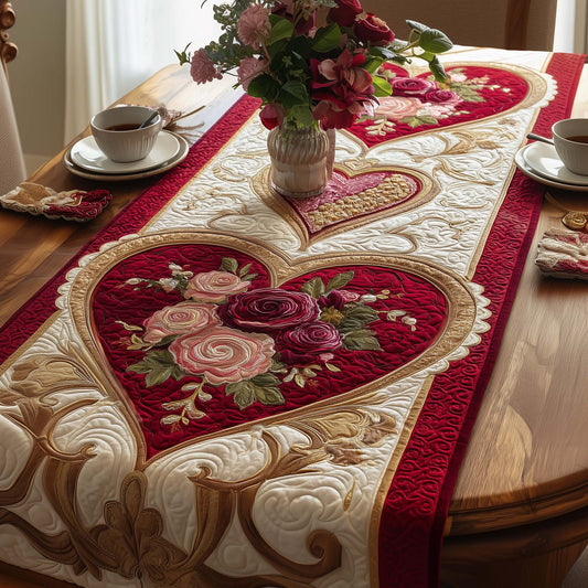 Rose Embrace Quilted Table Runner GFTOQM2587
