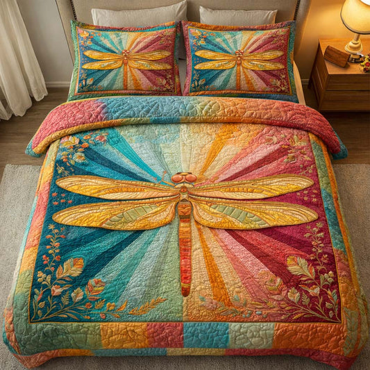 Garden Dragonfly 3-Piece Quilted Bedding Set GFTOQM2595
