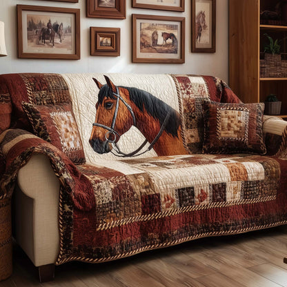 Prairie Horse Quilted Sofa Cover GFTOQM2612