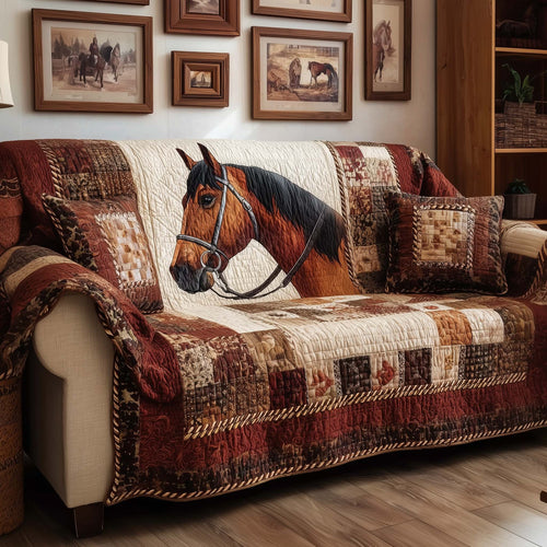 Prairie Horse Quilted Sofa Cover GFTOQM2612