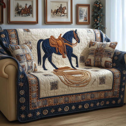 Midnight Saddle Quilted Sofa Cover GFTOQM2614