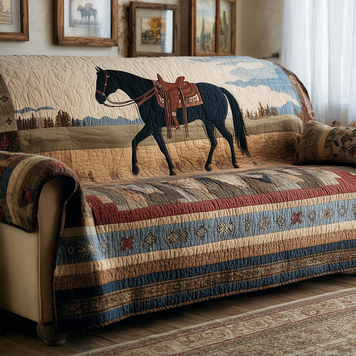 Prairie Stallion Quilted Sofa Cover GFTOQM2616