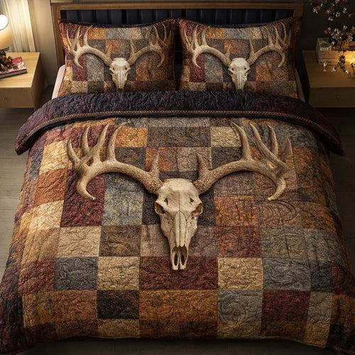 Heirloom Skull 3-Piece Quilted Bedding Set GFTOQM2622