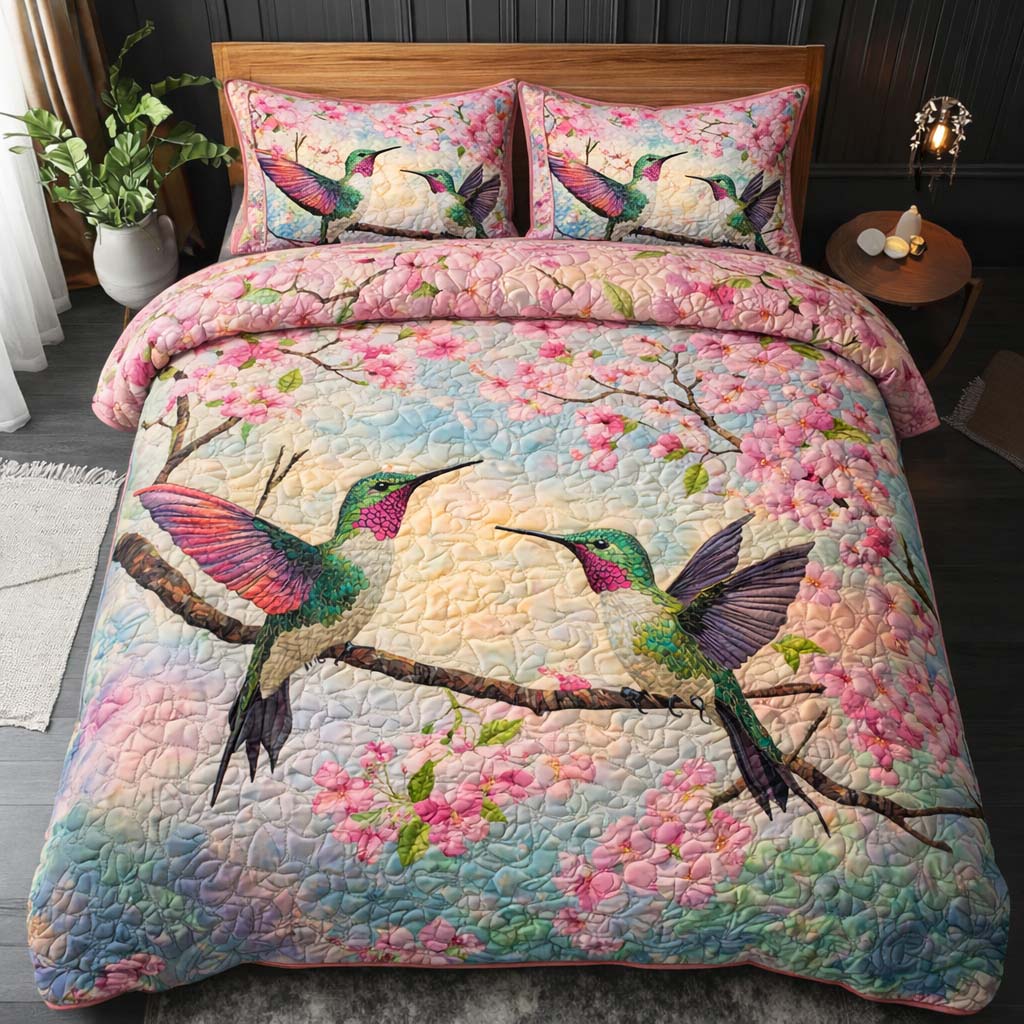 Blossom Flight 3-Piece Quilted Bedding Set GFTOQM2624