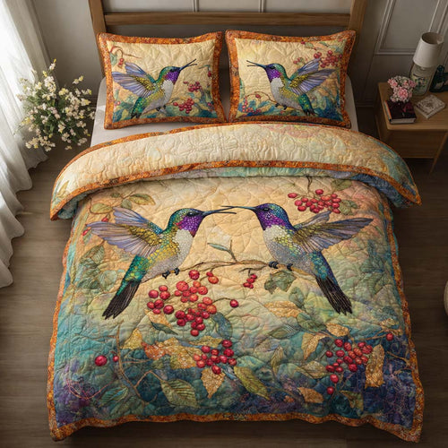 Golden Berries 3-Piece Quilted Bedding Set GFTOQM2629