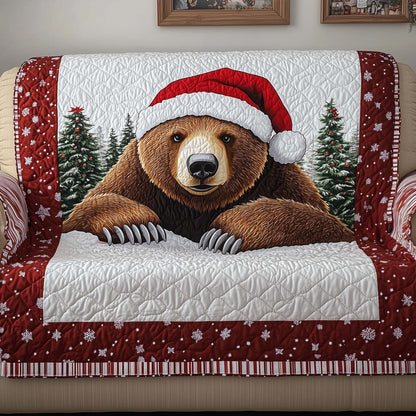 Santa Bear Quilted Sofa Cover GFTOQM263