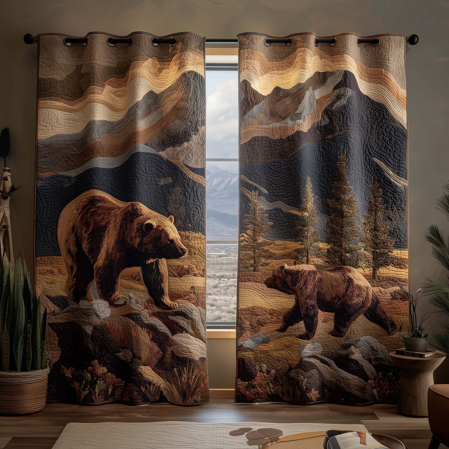 Mountain Roamer Quilted Curtains GFTOQM2656