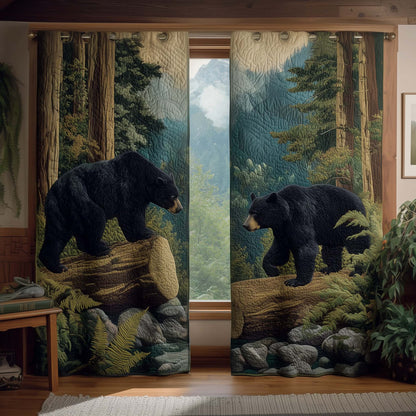 Emerald Bear Quilted Curtains GFTOQM2657