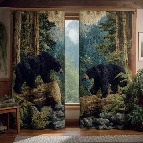 Emerald Bear Quilted Curtains GFTOQM2657
