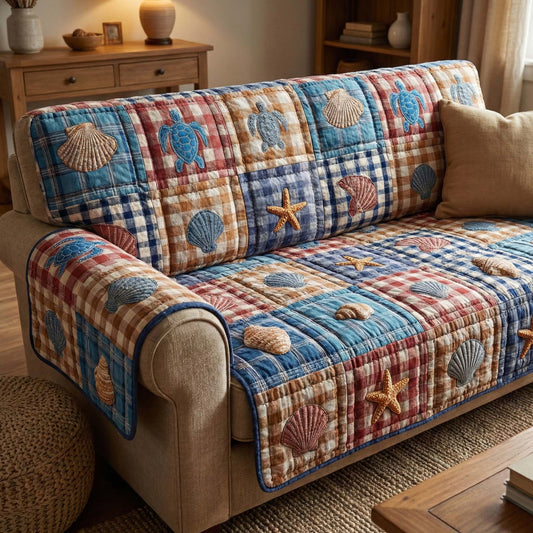 Coastal Patch Quilted Sofa Cover GFTOQM2660