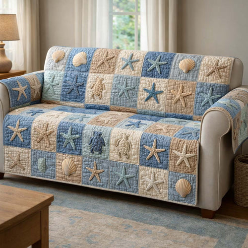 Sea Blocks Quilted Sofa Cover GFTOQM2661