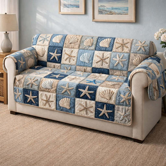 Shell Mosaic Quilted Sofa Cover GFTOQM2662