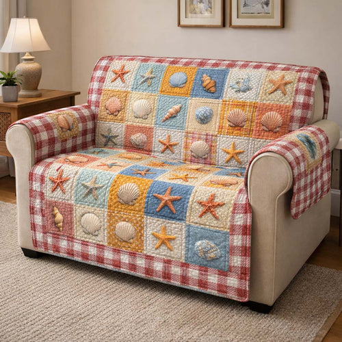 Seaside Gingham Quilted Sofa Cover GFTOQM2665