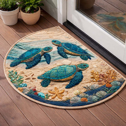 Coastal Turtles Quilted Welcome Mat GFTOQM2694