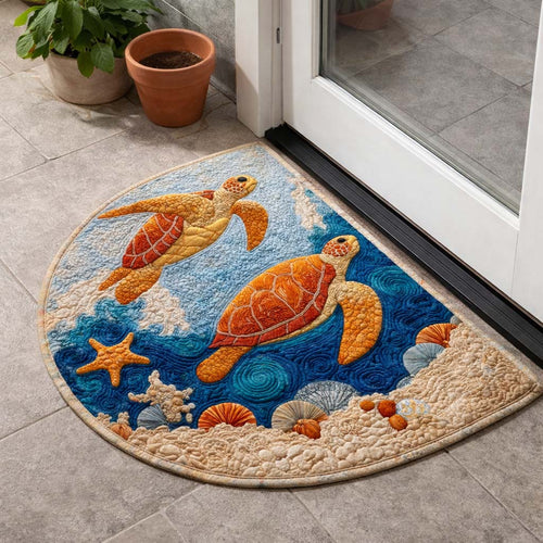 Coral Turtles Quilted Welcome Mat GFTOQM2696