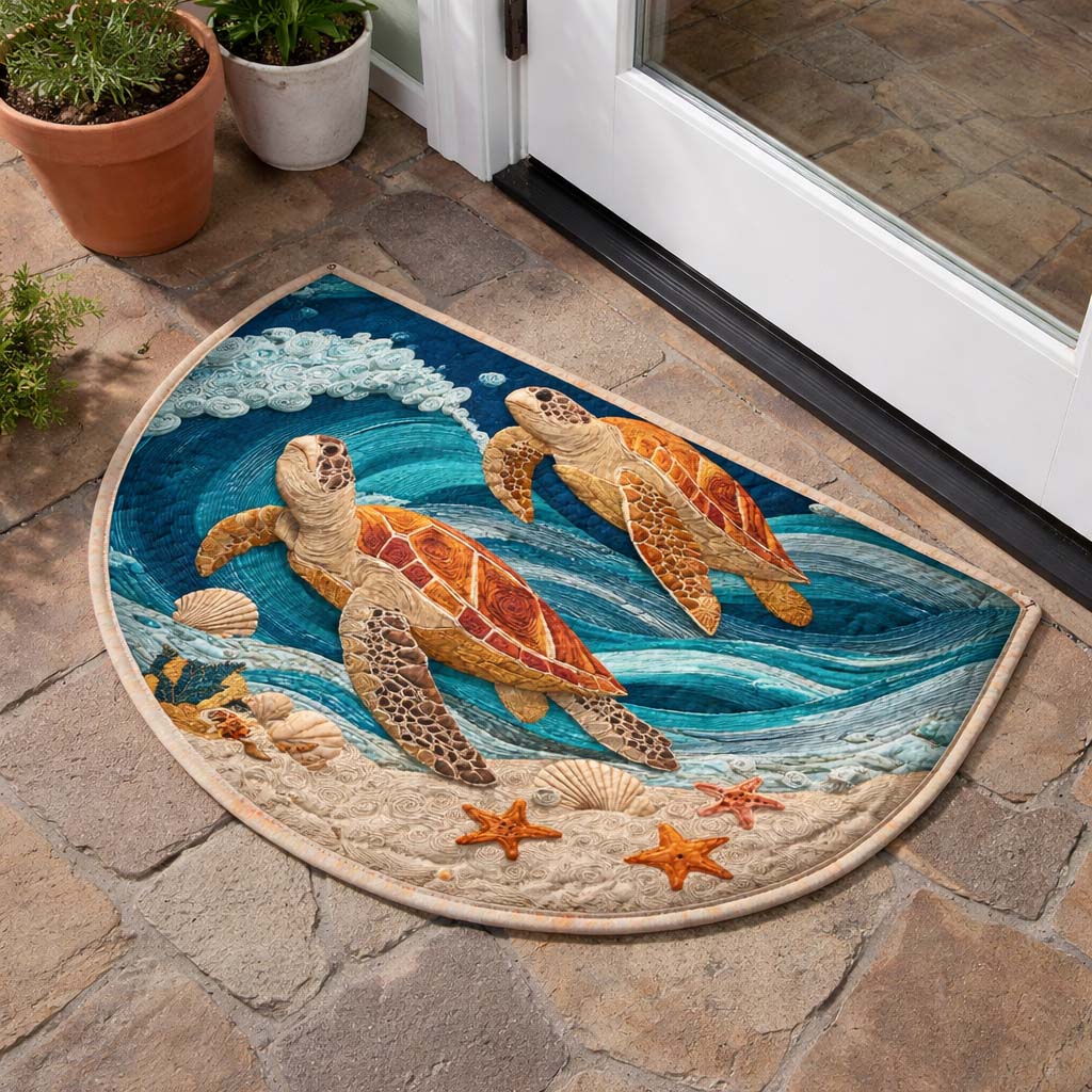 Tidal Turtles Quilted Welcome Mat GFTOQM2698