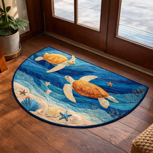 Azure Turtles Quilted Welcome Mat GFTOQM2699