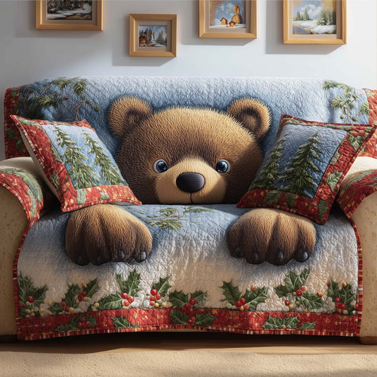 Holly Bear Quilted Sofa Cover GFTOQM269
